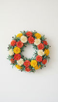Marigold Wreath With Dried Florals