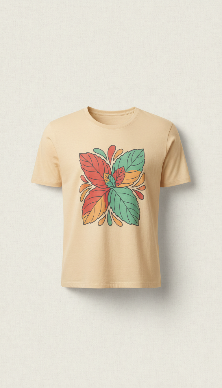 Mint Leaf Graphic Cotton Shirt